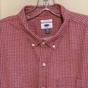 Old Navy short sleeve button down shirt Red /White